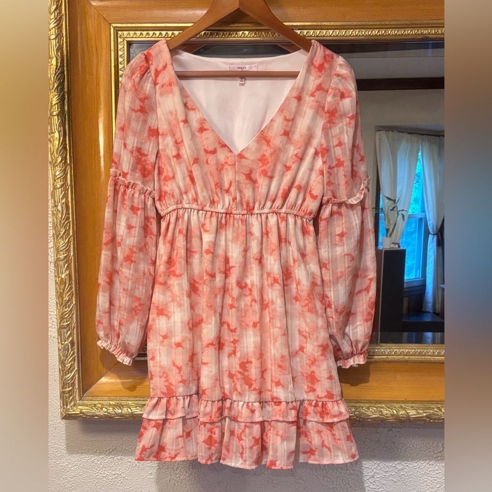 Dizzy Lizzy Pink & White Romantic Mini Dress - Size S